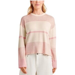 Splendid Georgie‎ Striped Sweater Canyon Rose Pink Crewneck RW3S991 Large